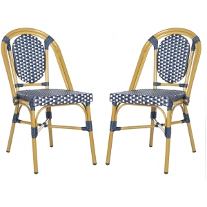 Helga Outdoor French Stackable Bistro Chair - Set of 2