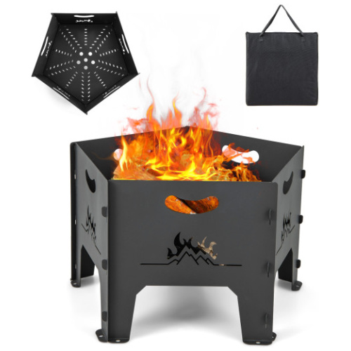 19 Inches Collapsible Portable Plug Fire Pit with Storage Bag