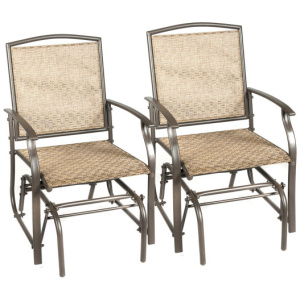 2 Pieces Patio Swing Single Glider Chair Rocking Seating