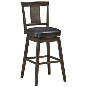 29 inch Swivel Upholstered Counter Height Bar Stool with Rubber Wood Legs