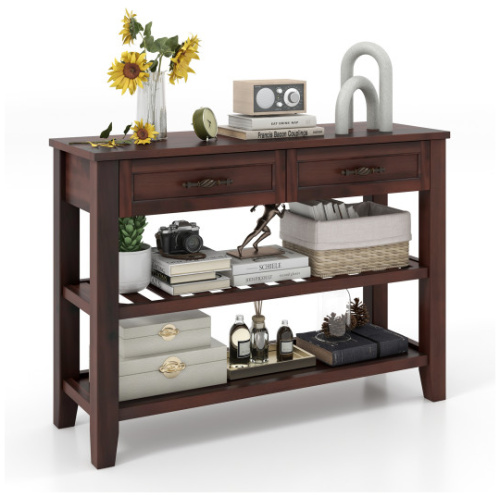 3-tier Console Table with 2 Drawers for Living Room Entryway