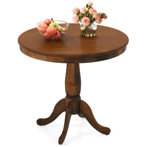 32 Inch Wooden Round Pub Pedestal Side Table