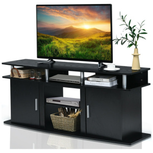 63 Inch TV Entertainment Console Center with 2 Cabinets-Black