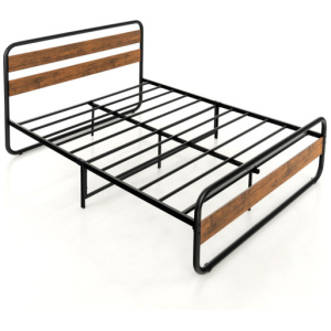 Arc Platform Bed with Headboard and Footboard-Queen Size