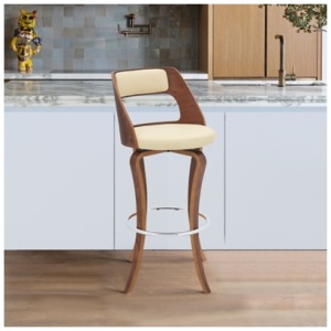 Armen Living Grady Counter Height Bar Stool, Brown/Beige