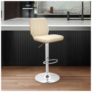 Armen Living Sabine Adjustable Height Bar Stool , Brown/Beige