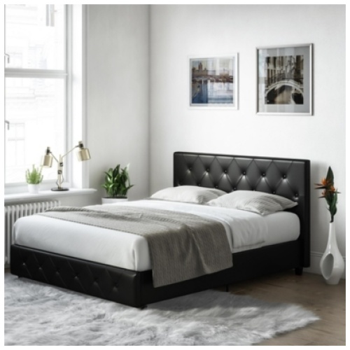 Atwater Living Dana Full Upholstered Bed, Black