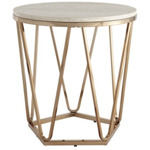 Bideford Round Faux Marble End Table