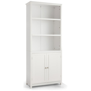 Bookcase Shelving Storage Wooden Cabinet Unit Standing Display Bookcase with Doors-White