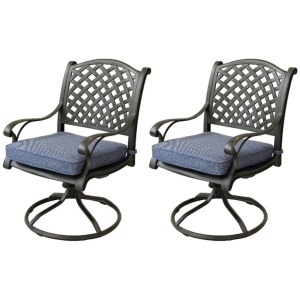 Castle Rock Outdoor Swivel Rocker Dining Chair, Set of 2