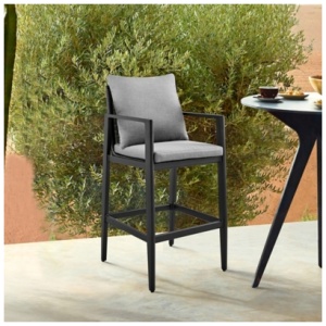 Cayman Outdoor Patio Counter Stool, Dark Gray