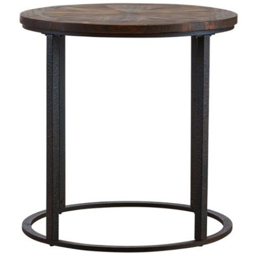 Champaign Reclaimed Wood Round End Table