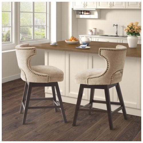 Cheryl Swivel Counter Stool, Beige