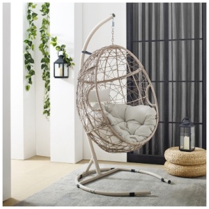 Cleo Indoor/Outdoor Hanging Egg Chair, Sand