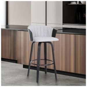 Diana Swivel Counter Stool, Light Gray/Black