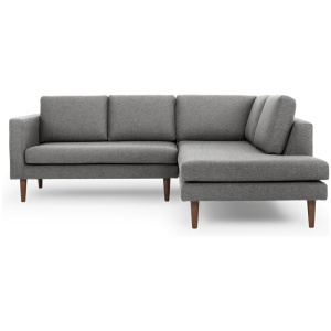 Dominique 89" Fabric Sofa Sectional Right, Iron