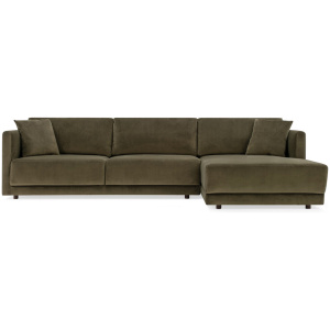 Domus 115" Fabric Sofa Sectional Right, Sage Velvet