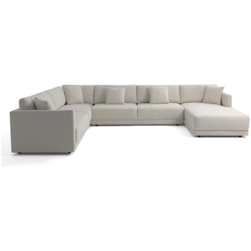 Domus 155" 3-pc 3-Sided Sofa Sectional Right, Blanc Boucle