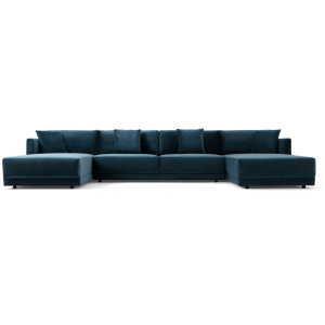 Domus 155" 3-pc U-Chaise Sofa Sectional, Petrol Velvet