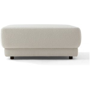 Domus 38" Fabric Ottoman, Blanc Boucle