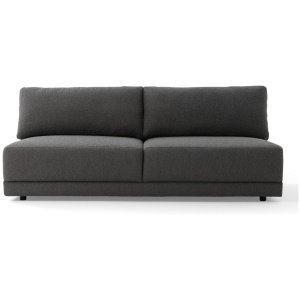 Domus 77" Fabric Armless Sofa, Gris Boucle