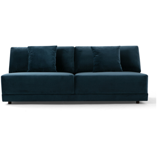 Domus 77" Fabric Armless Sofa, Petrol Velvet