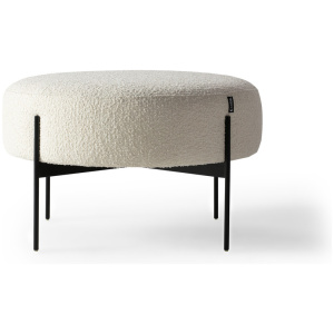 Dot 27" Fabric Ottoman, Cream Boucle