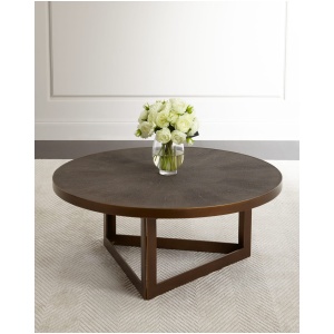 Ebba Faux-Shagreen Round Coffee Table