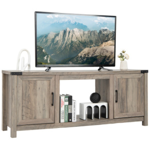 Electric Fireplace TV Stand with Storage Cabinets for TVs up to 70 Inch-Natural