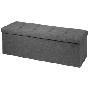 Fabric Folding Storage with Divider Bed End Bench-Dark Gray