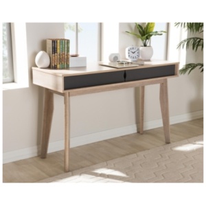 Fella Study Desk, Gray/Light Brown