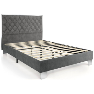 Full/Queen Size Upholstered Bed Frame with Velvet Headboard-Full Size