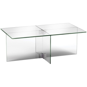 Gehry Rectangular Clear Glass Coffee Table