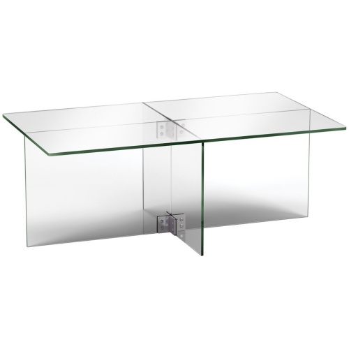 Gehry Rectangular Clear Glass Coffee Table