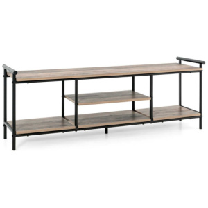 Industrial TV Stand for TVs up to 60 Inch with Storage Shelves-Natural