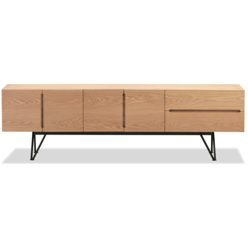 Isamu 79" Media Cabinet, Natural Oak