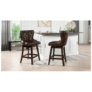 Jennifer Taylor Home Holmes High Back Counter Height Bar Stool , Mid Brown