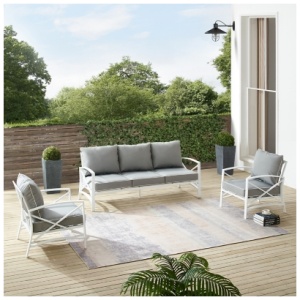 Kaplan Outdoor Sofa with 2 Chairs, Gray