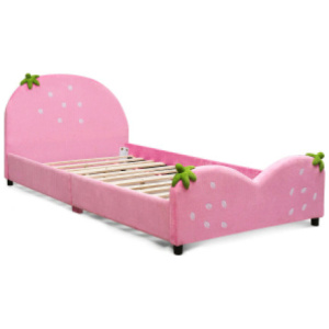 Kids Children Upholstered Berry Pattern Toddler Bed