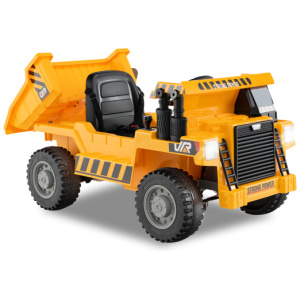 Kids Ride on Dump Truck 12V Ride on Car with Electric Dump Bed-Yellow