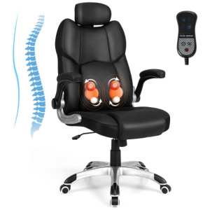 Kneading Massage Office Chair with Adjustable Headrest-Black