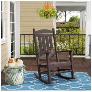 Landon Outdoor Rocking Chair, Dark Brown