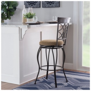 Lombardi Curves Bar Stool, Brown