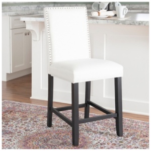 Luna Stewart Counter Height Bar Stool, White