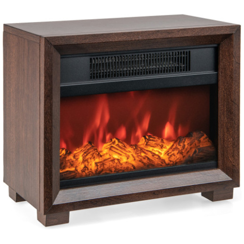 Mini Wooden Space Tabletop Fireplace with Realistic Flame Effect