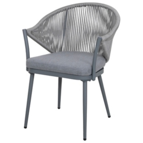 Nuu Garden Outdoor Woven Rope Bistro Chairs Set of 2, Gray