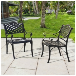 Nuu Garden Patio Dining Chairs Set of 2, Black