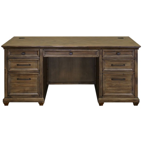 Porter Traditional Wood Double Pedestal Executive Desk