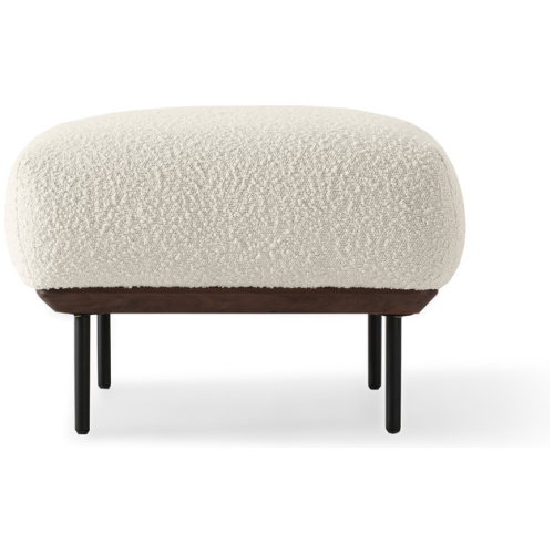 Puff 24" Fabric Ottoman, Blanc Boucle