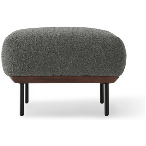 Puff 24" Fabric Ottoman, Gris Boucle